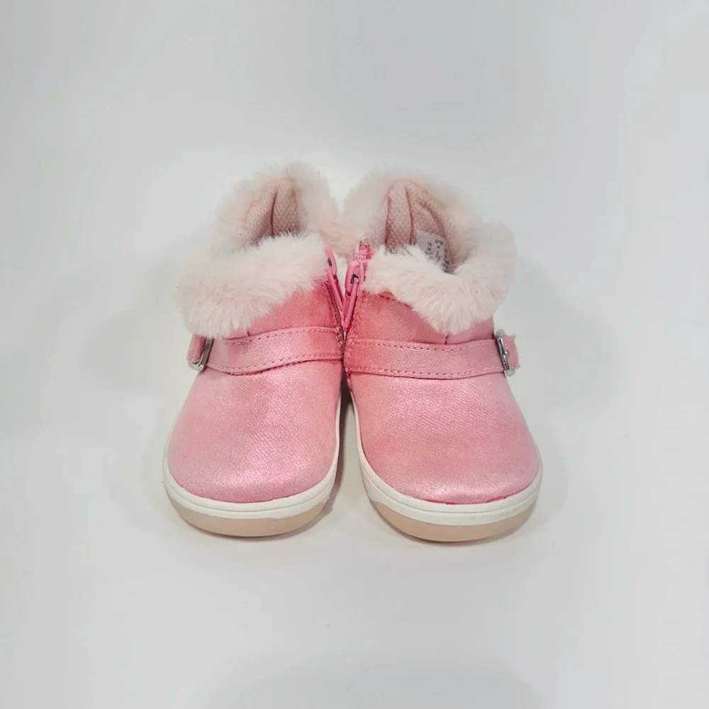 Pink Shimmer Faux Fur Toddler Winter Boots - Surprize by Stride Rite (EU 19)